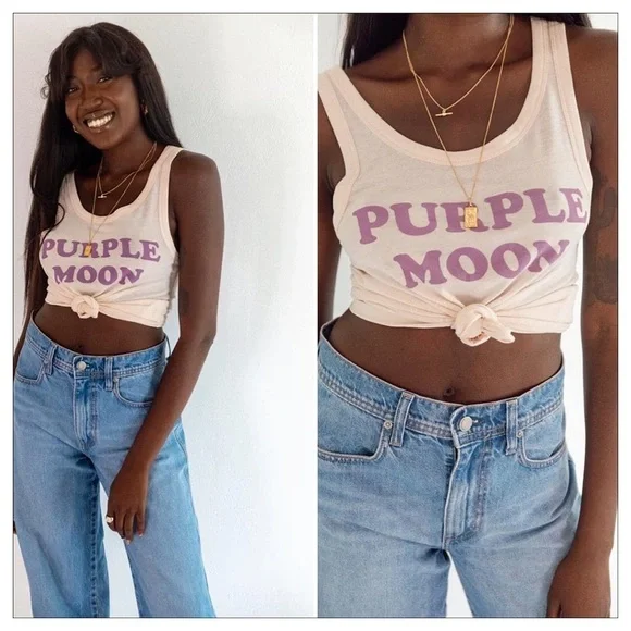 SPELL & The Gypsy Purple Moon Organic Singlet Tank Top XS - Picture 3 of 7